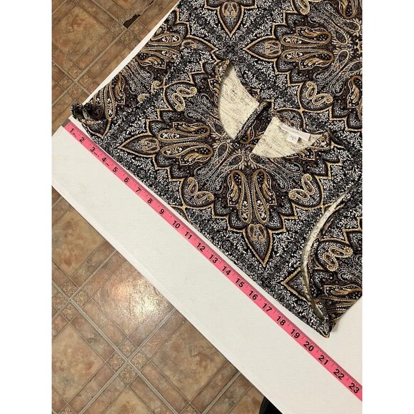 J. Jill Women’s Medium Brown Sleeveless Midi Shift Dress Scoop Neck Patterned - Picture 5 of 6